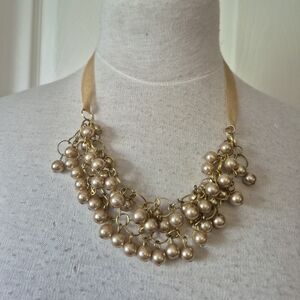 Elegant Gold Pearl Like Necklace